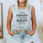 Sunrise Sunburn Sunset Repeat Tank Top - Summer Tank - Women'S Tank Top - Beach Tank Top - Summer Tank - Beach Tank - Lake Tank Top - Beach