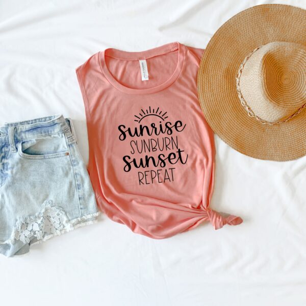 Sunrise Sunburn Sunset Repeat Tank Top - Summer Tank - Women'S Tank Top - Beach Tank Top - Summer Tank - Beach Tank - Lake Tank Top - Beach