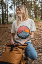 Unique Mountains T-Shirt For Women - Boho Shirt For Women - Gift Mountains Shirt For Women - Mountains Lover Gift - Sage Organic T-Shirt