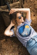 Unique Mountains T-Shirt For Women - Boho Shirt For Women - Gift Mountains Shirt For Women - Mountains Lover Gift - Sage Organic T-Shirt