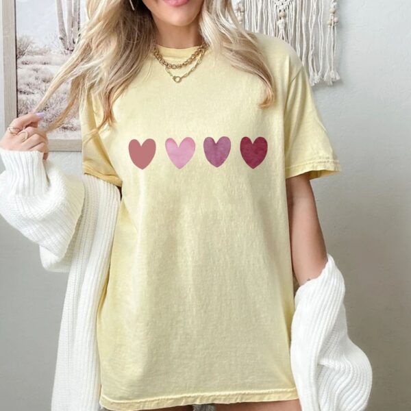 Comfort Colors® Water Color Heart T Shirt, Heart Shirt, Valentine Day Shirt, Aesthetic Shirt, Heart Love Shirt, Valentine Pink Heart Shirt