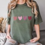 Comfort Colors® Water Color Heart T Shirt, Heart Shirt, Valentine Day Shirt, Aesthetic Shirt, Heart Love Shirt, Valentine Pink Heart Shirt