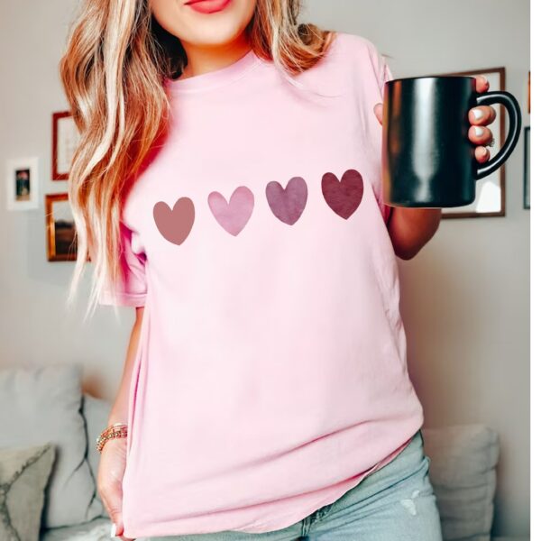 Comfort Colors® Water Color Heart T Shirt, Heart Shirt, Valentine Day Shirt, Aesthetic Shirt, Heart Love Shirt, Valentine Pink Heart Shirt