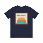 Retro Vermont T-Shirt, Mountain Sun Tee, Unisex Graphic Shirt, Vintage Vermont Top, Outdoor Adventure Clothing