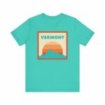 Retro Vermont T-Shirt, Mountain Sun Tee, Unisex Graphic Shirt, Vintage Vermont Top, Outdoor Adventure Clothing