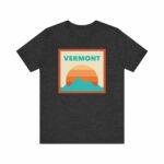 Retro Vermont T-Shirt, Mountain Sun Tee, Unisex Graphic Shirt, Vintage Vermont Top, Outdoor Adventure Clothing