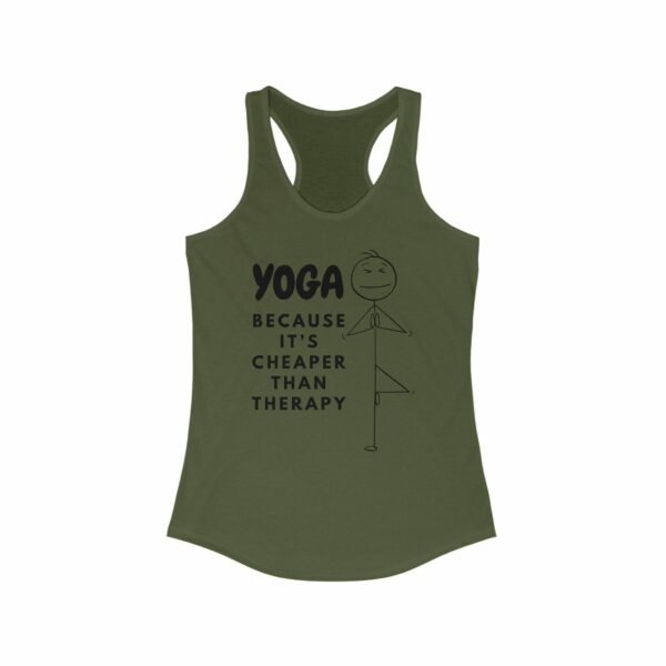 Yoga Because It'S Cheaper Than Therapy Women'S Tank Top, Racerback Tank, Fitness Workout Shirt, Gym Clothes, Yoga Lover Gift, Meditation Top